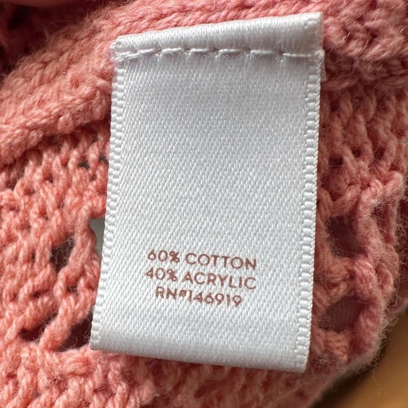 Lauren Conrad Women’s Knit Sweater Tank Top –Size XL Dusty Rose – Eyelet Pattern - Picture 6 of 6